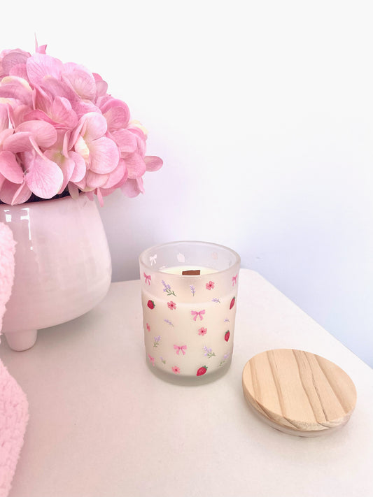 Bougie de soya | 8 oz | 50 heures | Fraise et lavande