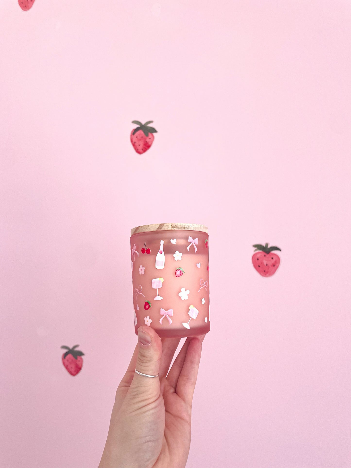 Bougie de soya | 8 oz | 50 heures | Fraise et champagne