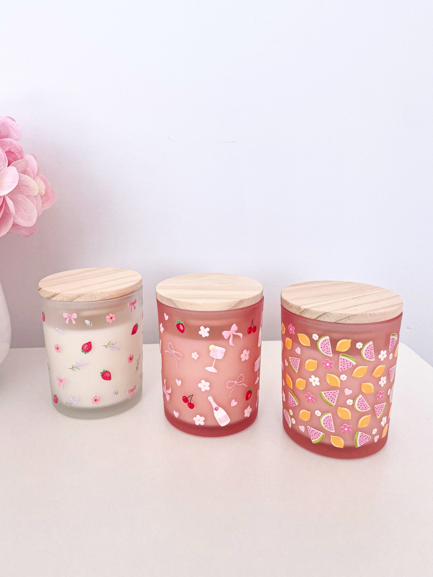 Bougie de soya | 8 oz | 50 heures | Fraise et champagne