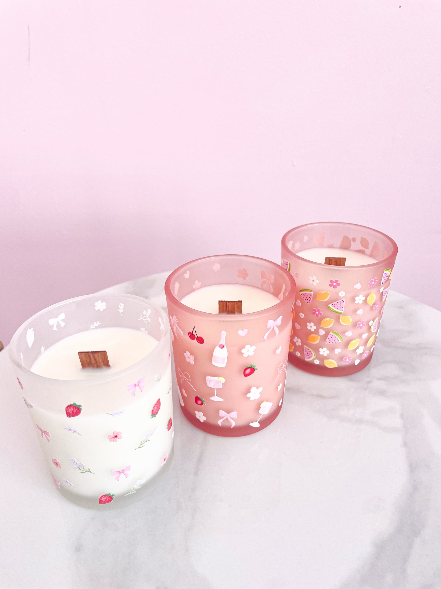 Bougie de soya | 8 oz | 50 heures | Fraise et champagne