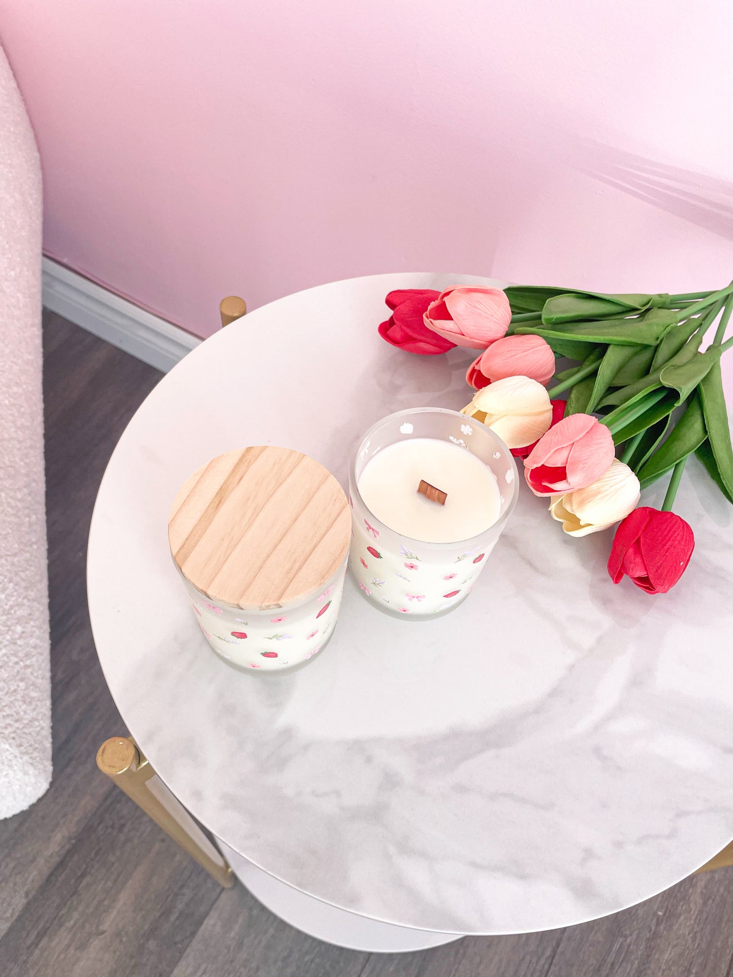 Bougie de soya | 8 oz | 50 heures | Fraise et lavande