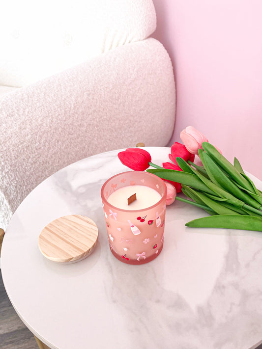 Bougie de soya | 8 oz | 50 heures | Fraise et champagne