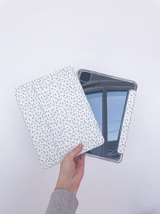 Étui à iPad | Air 11'' et 13'' | Fleurs bleues vintages