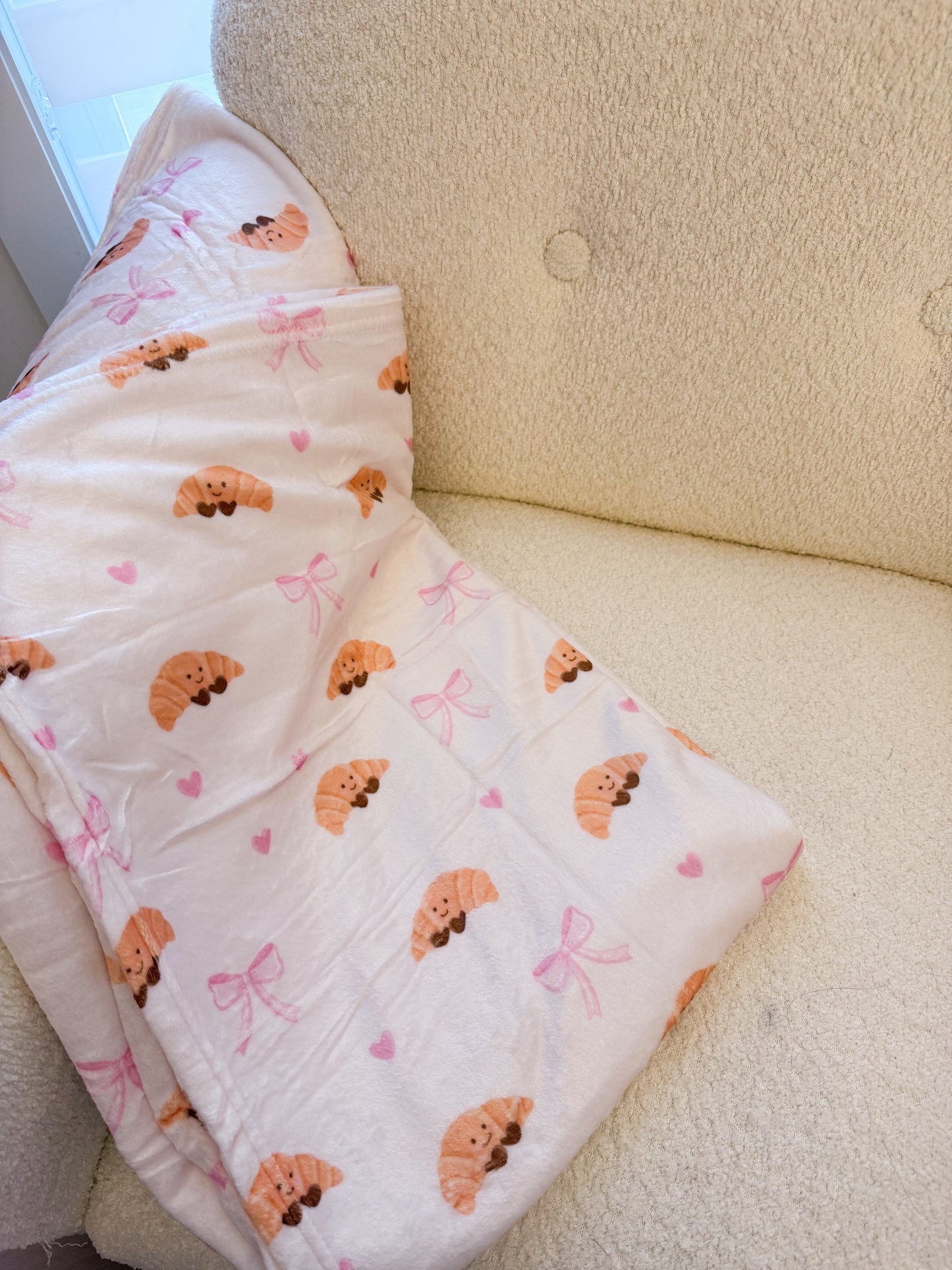 Couverture en flanelle | Croissant et boucles