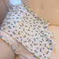 Couverture en flanelle | Fleurs bleues
