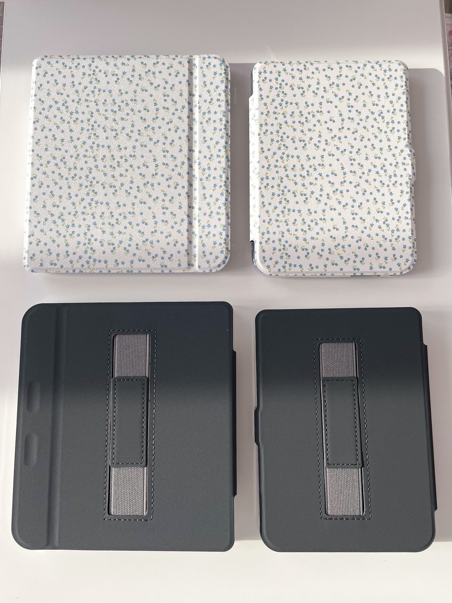 Étuis à liseuse Kobo | Clara ou Libra Color | Fleurs bleues vintages