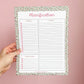 Planificateur | Sauge et fleurs roses
