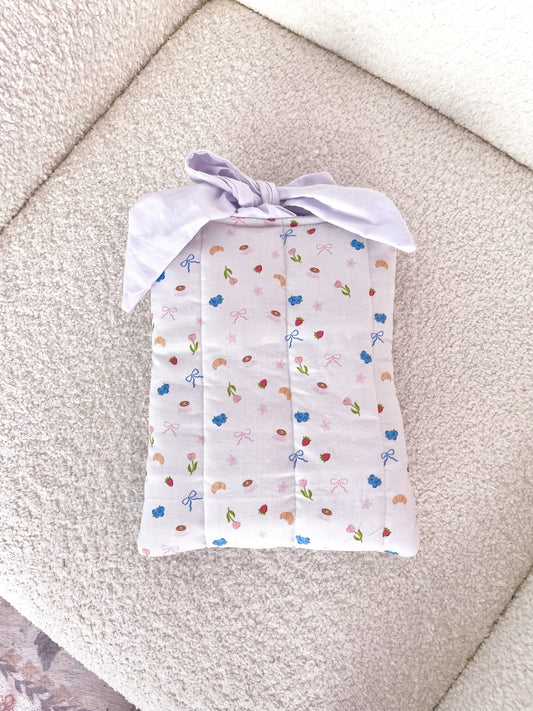 Pochette à livre ou liseuse | Fruits et coquette 2.0.