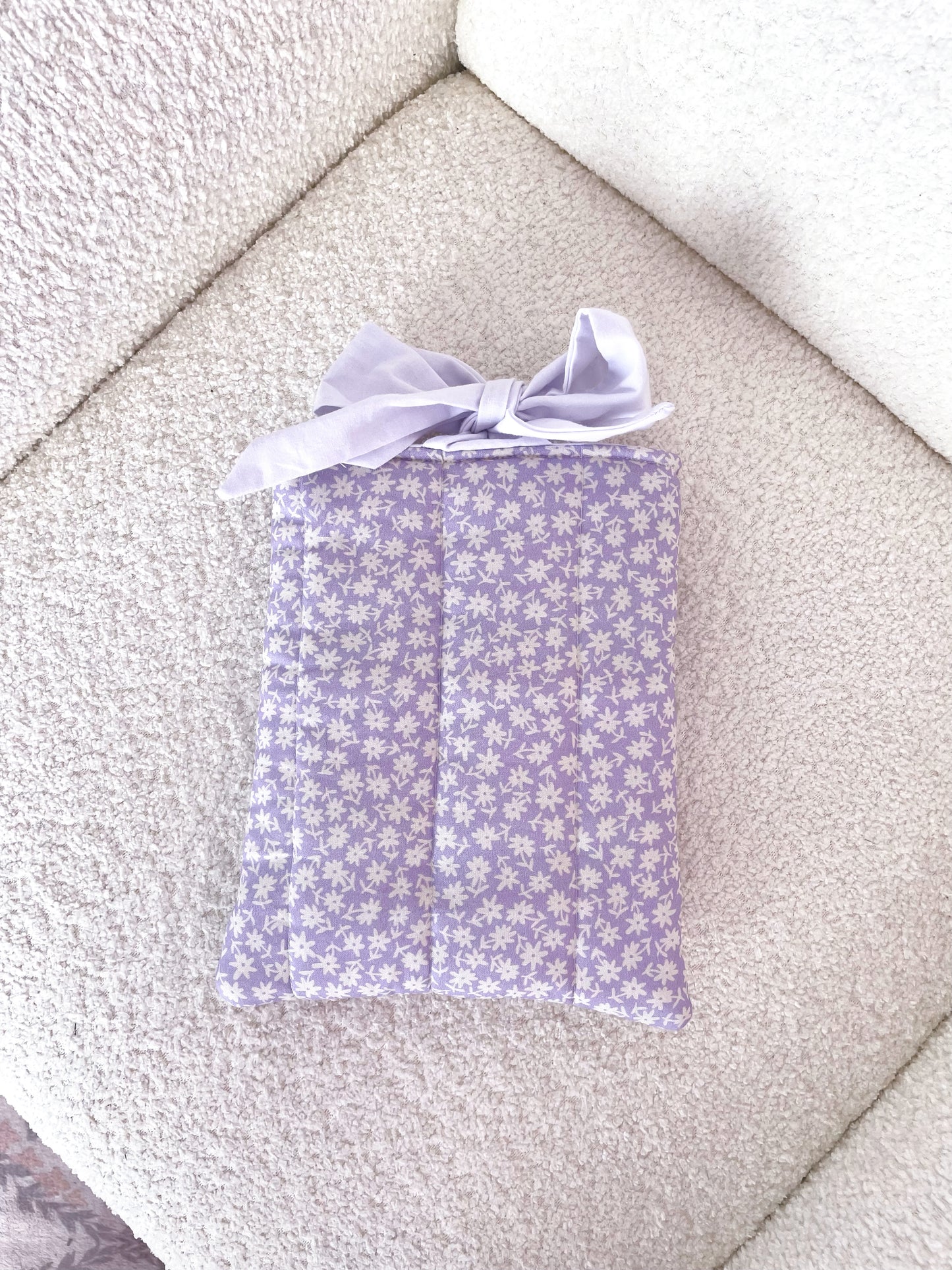 Pochette à livre ou liseuse | Marguerite mauve