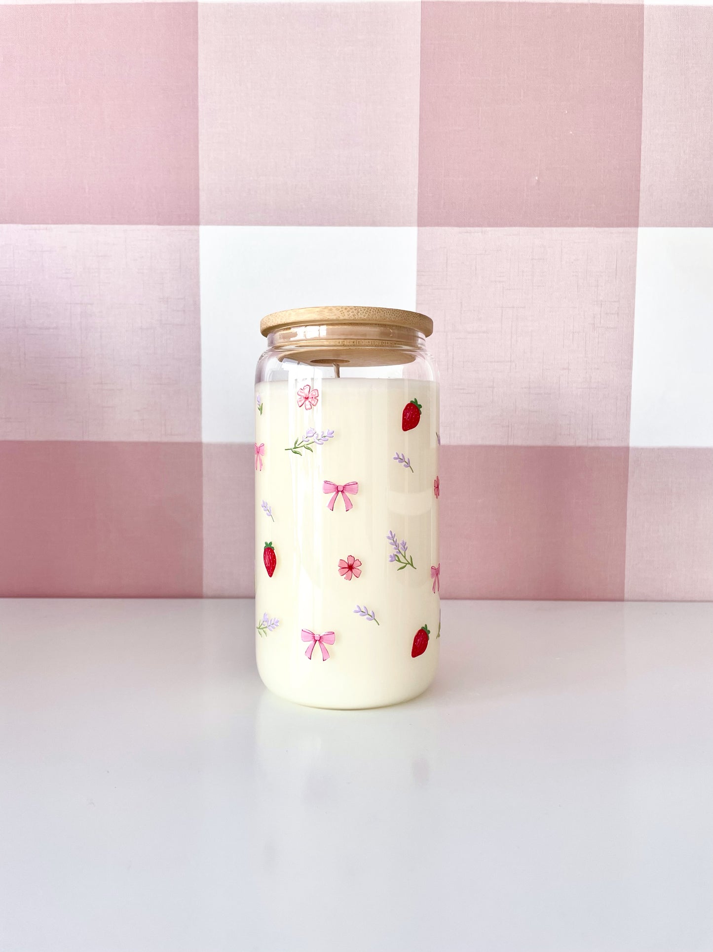 Chandelle | Verre 16 oz | Fraise et lavande