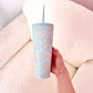 Bouteille en acrylique 24 oz | Bleue | Marguerites ou fleurs pastel