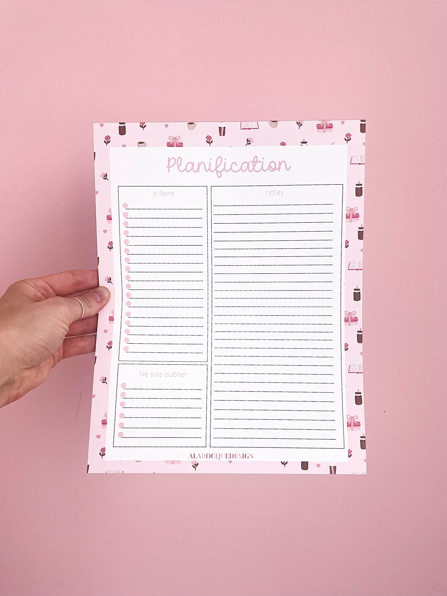 Planificateur | Livres, cafés et roses