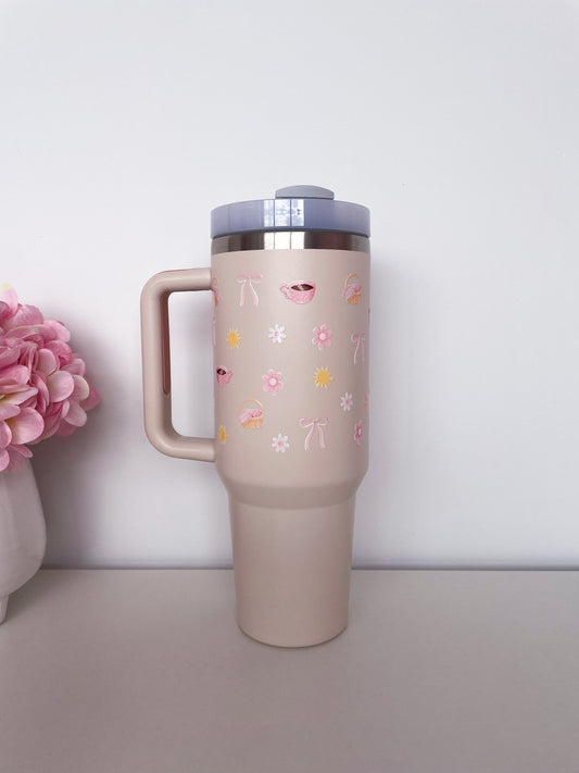 Bouteille à poignée 40 oz | Beige | Pique-nique ensoleillé