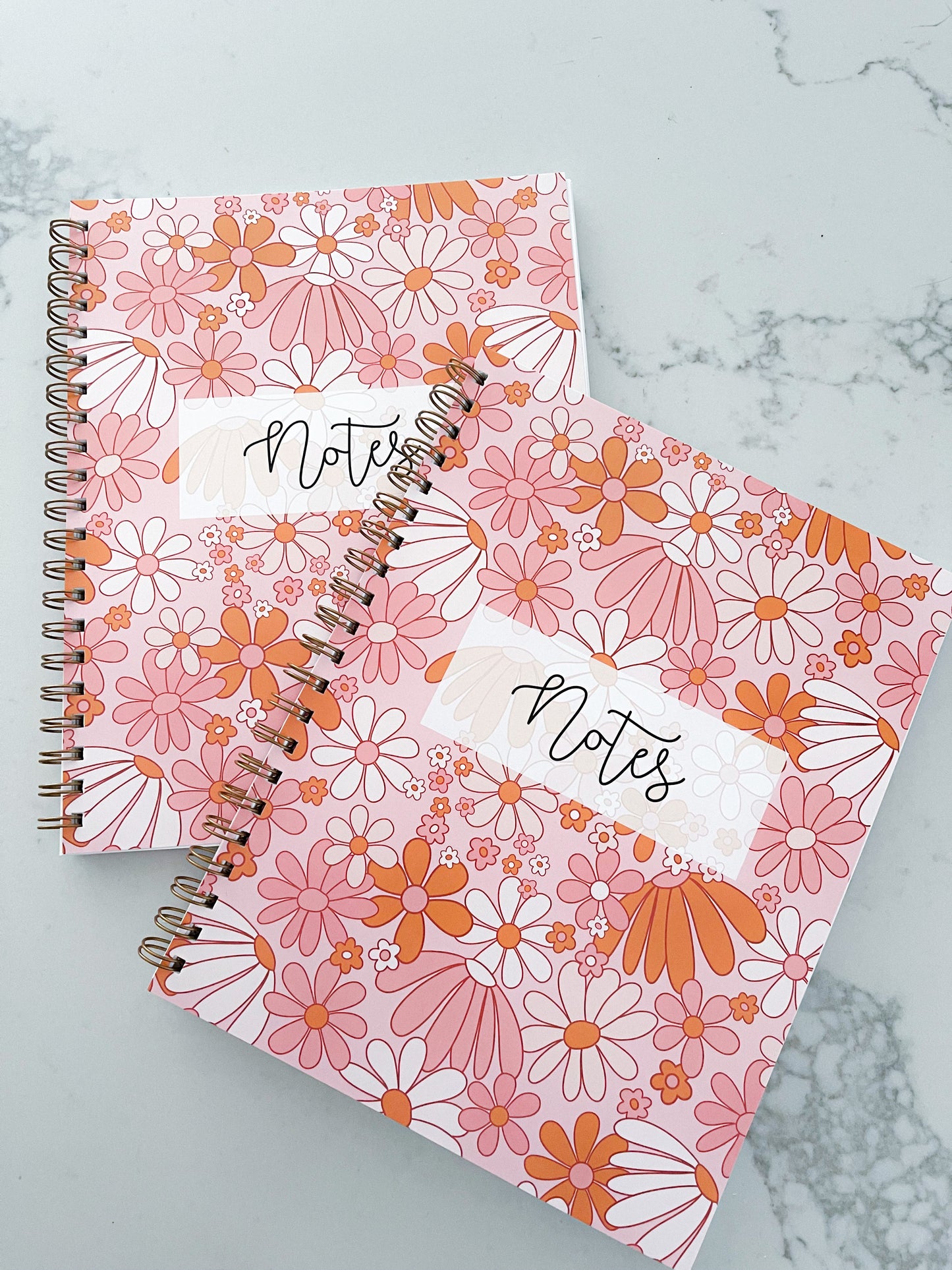 Cahier de notes Fleurs Modernes Orange Rose | 100 pages