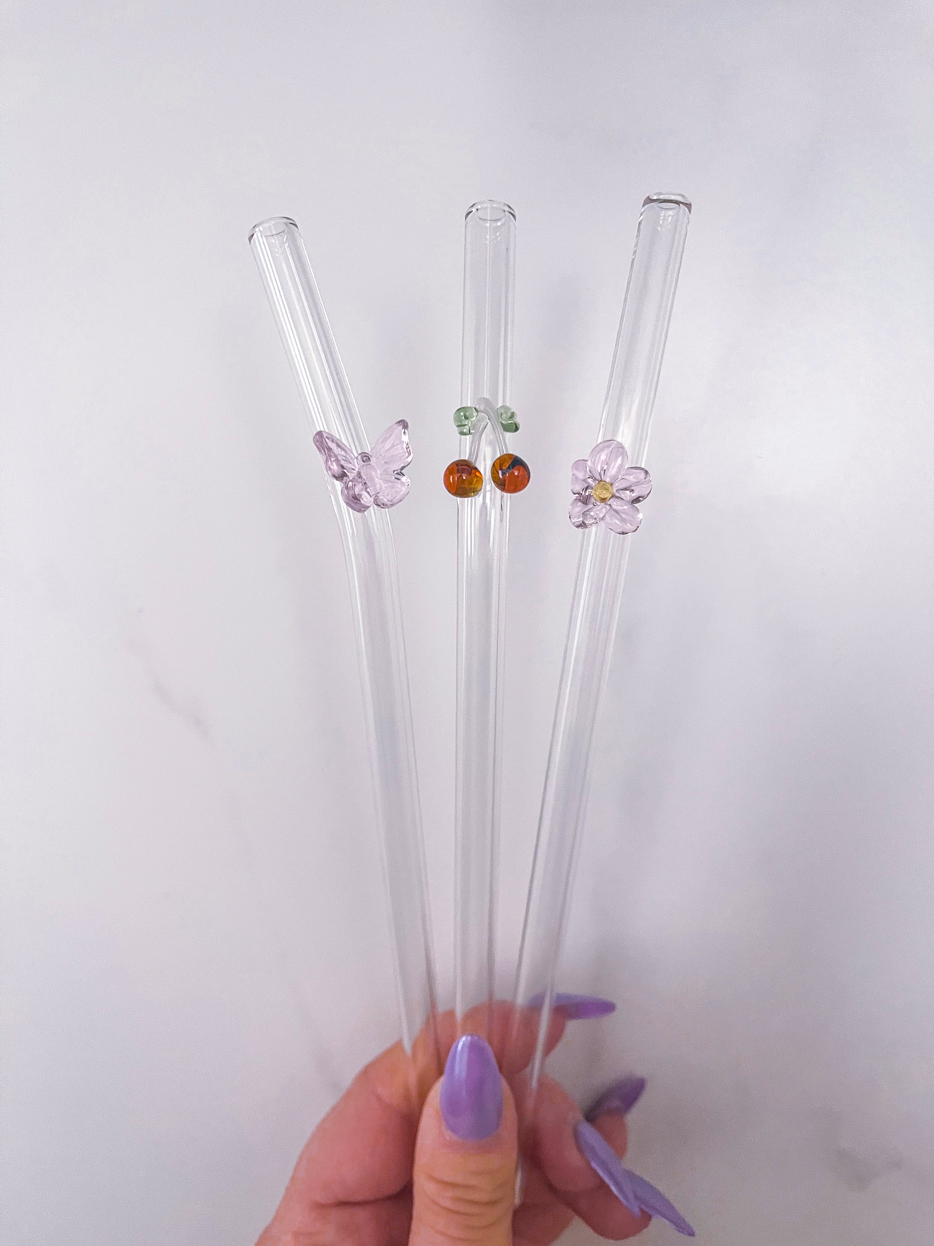 12 Pailles En Verre Réutilisables - Avec Brosses Nettoyage Pour Bubble Tea Et Cocktails