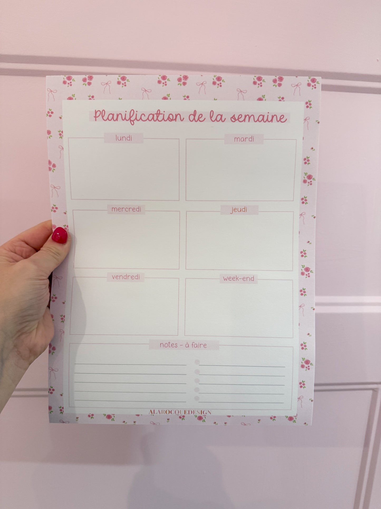 Planificateur de la semaine | Bouquets de roses et boucles