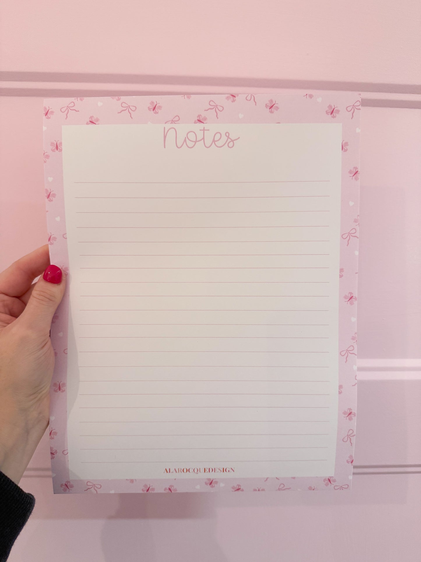 Pad de notes | Papillons, boucles et coeur