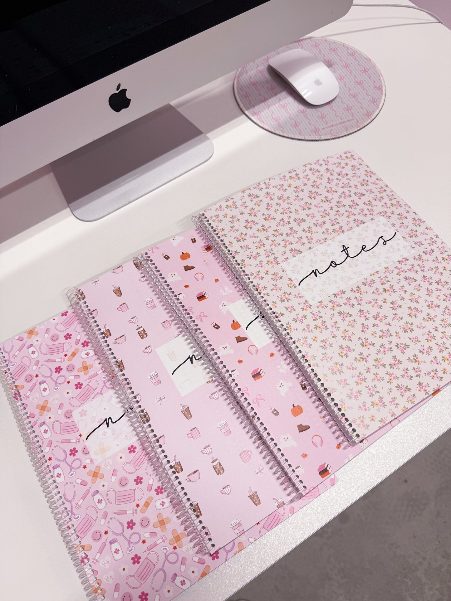 Cahier de notes | Minis fleurs jaunes et roses