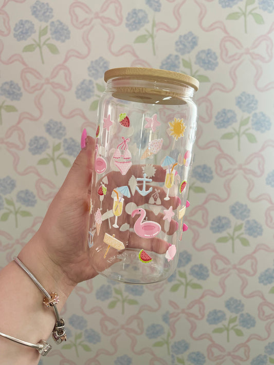 Verre 16 oz | Été | Journée à la piscine
