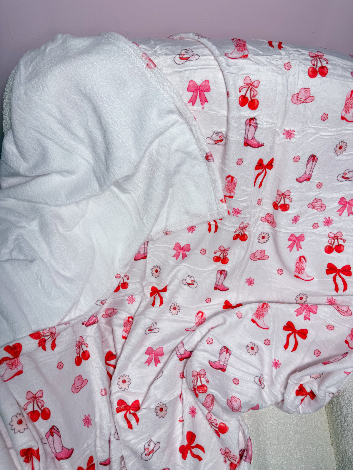 Couverture en flanelle | Cowgirl et cerise