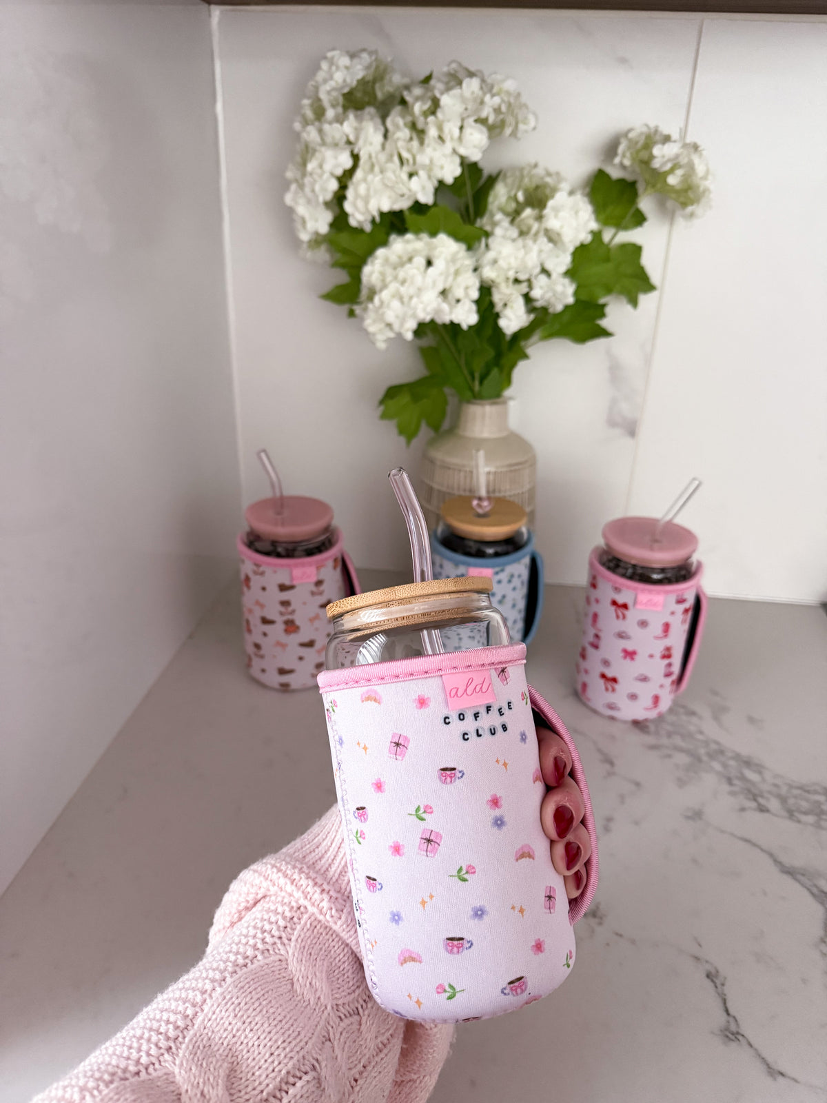 Manchon pour verre 16 oz | Cowgirl et cerise