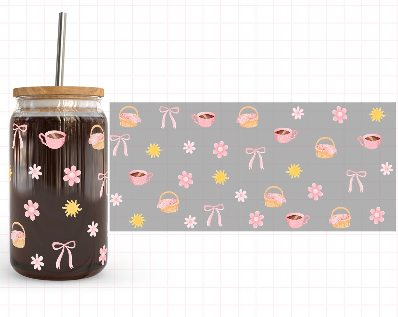 Verre 16 oz | Été | Pique-nique ensoleillé