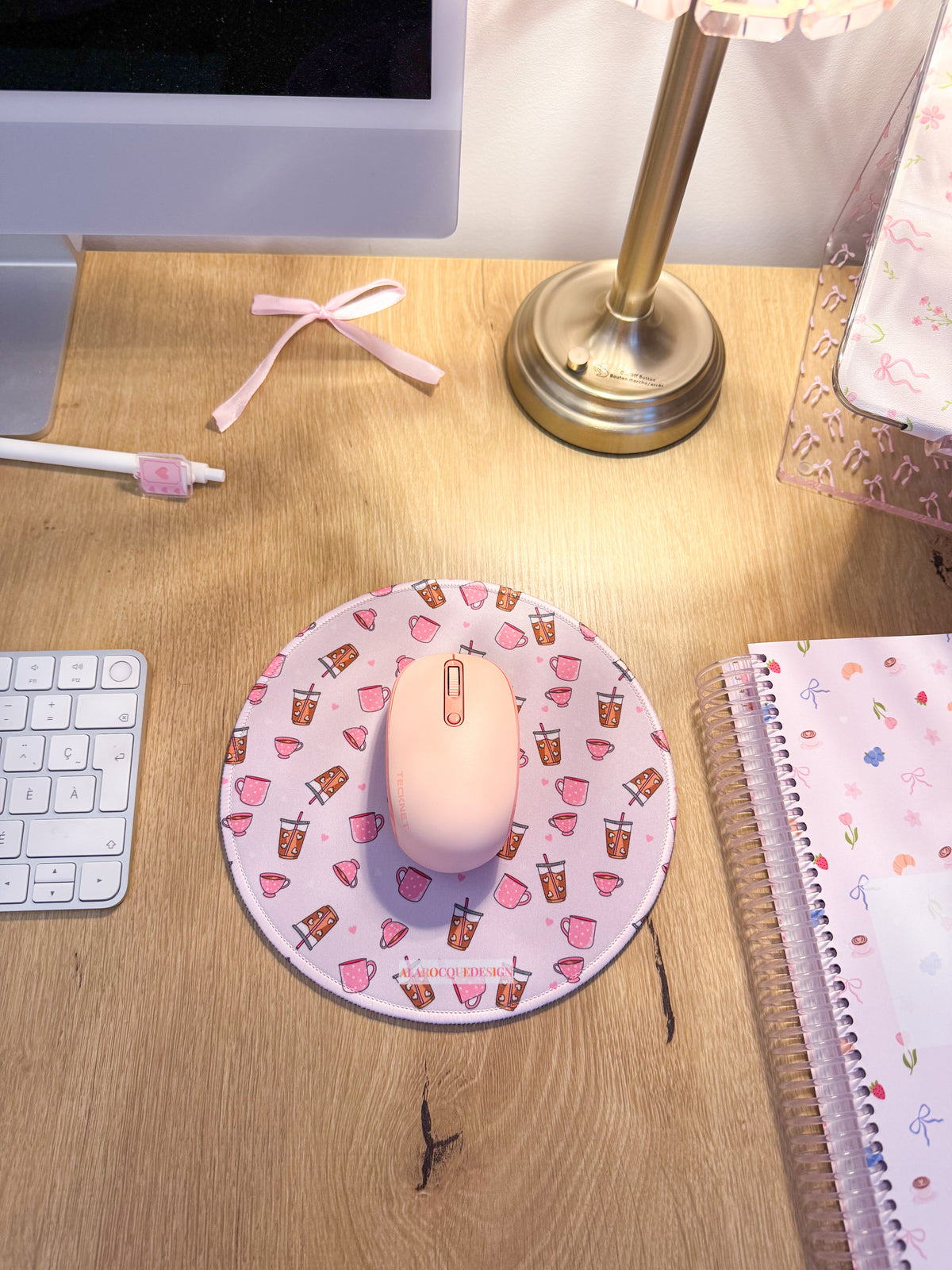 Tapis de souris | Cafés et coquette | Rose