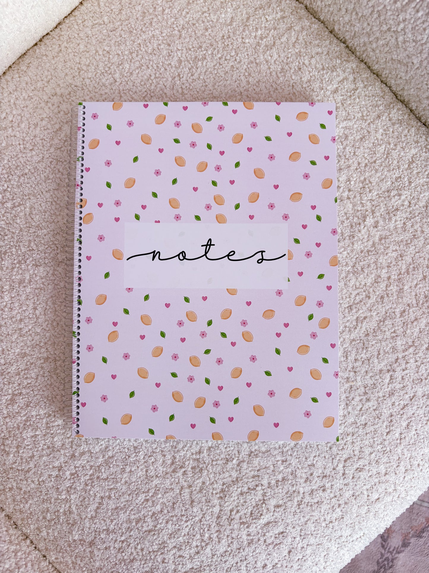 Cahier de notes | Citrons et fleurs roses