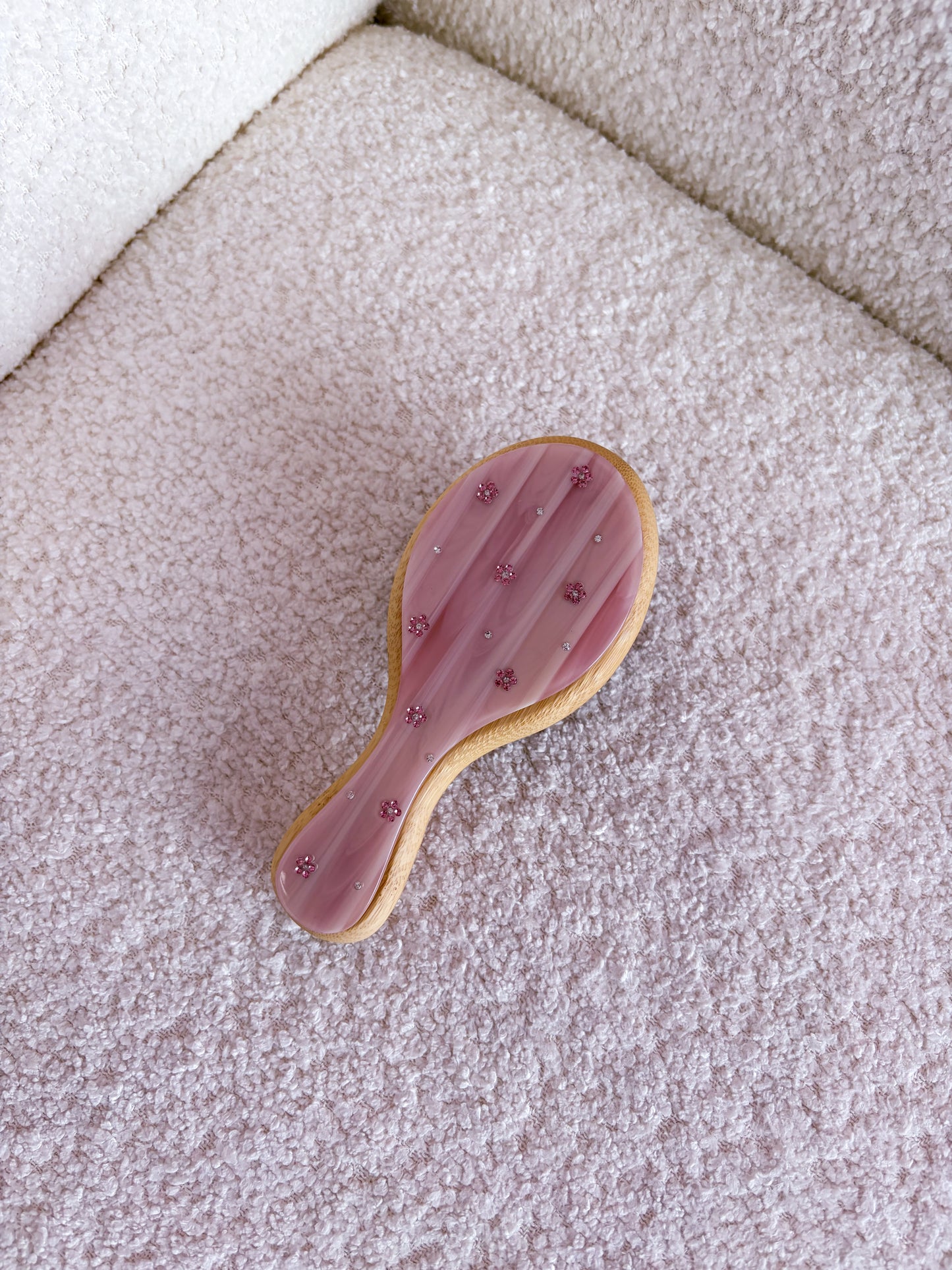 Petite brosse à cheveux | Rose et fleurs