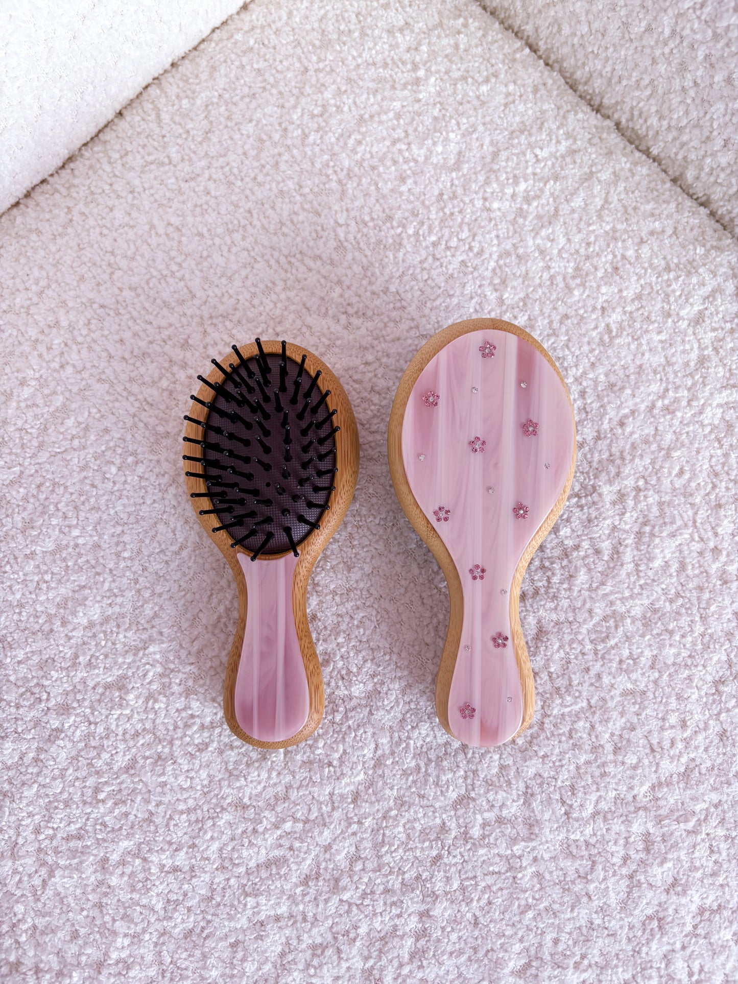 Petite brosse à cheveux | Rose et fleurs