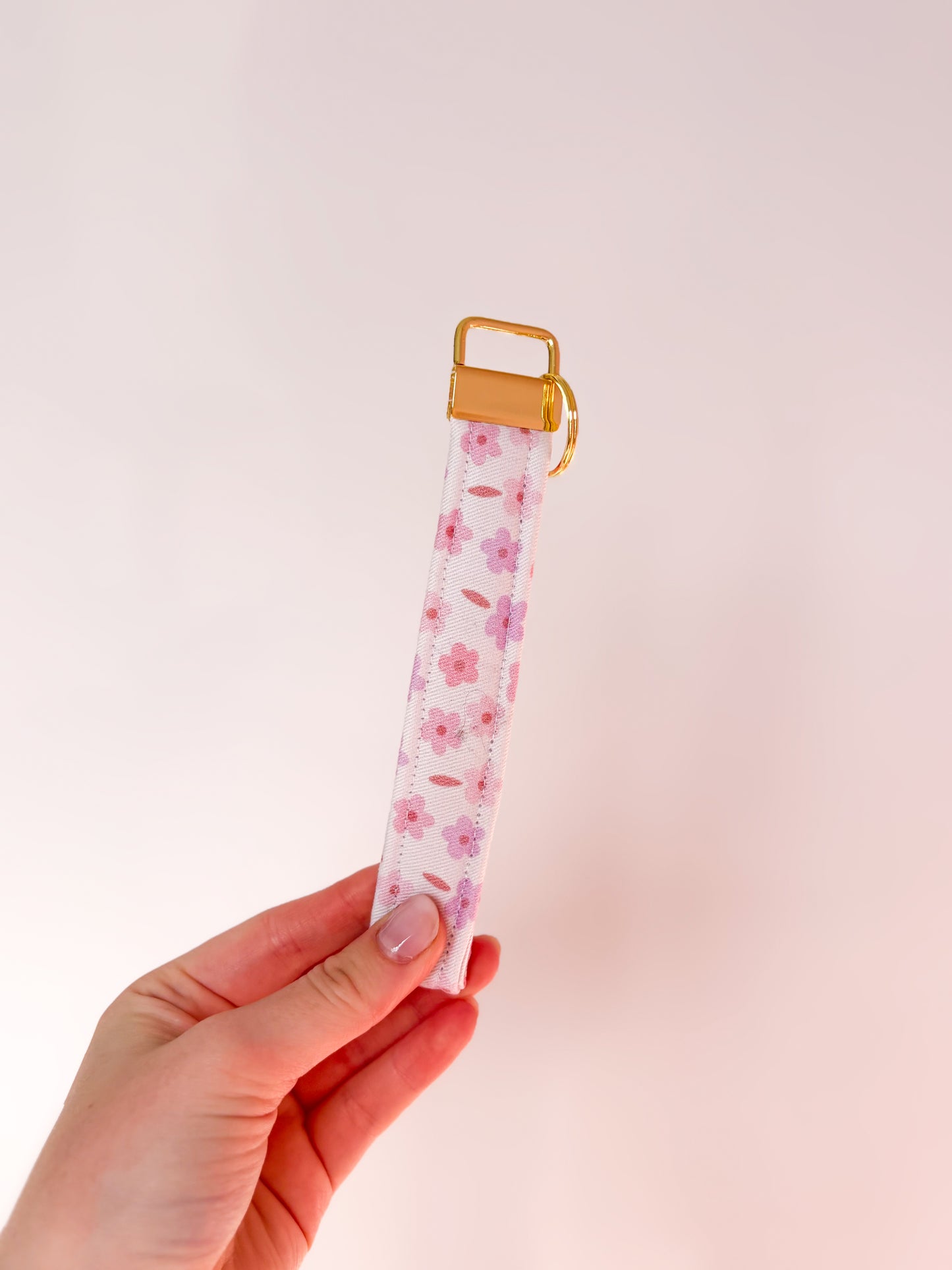 Porte-clés | Bracelet | Fleurs mauves et roses