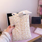 Pochette à livre ou liseuse | Mini fleurs jaunes et roses