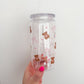 Verre 16 oz | Plastique | Oursons, boucles et fleurs