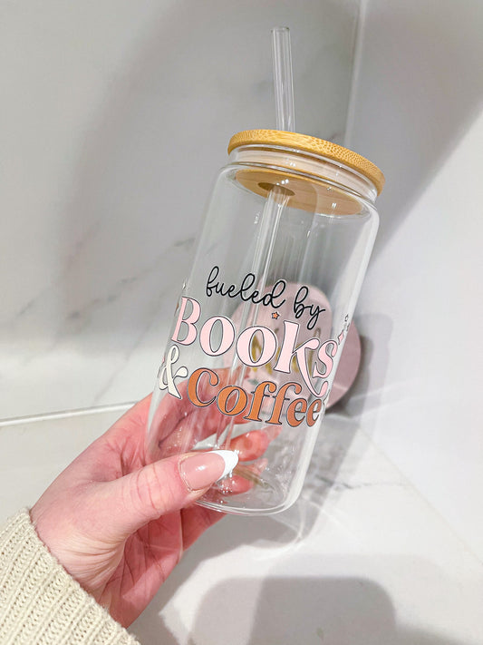 Books & Coffee | 16 oz | Couvercle & Paille Incluse