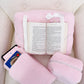Coussin de lecture | Sherpa rose