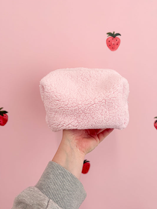 Trousse de maquillage ou crayons | Sherpa rose