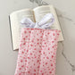 Pochette à livre ou liseuse | Minis fleurs roses et brunes