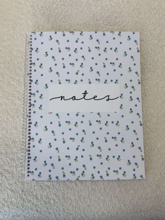 Cahier de notes | Fleurs bleues vintages