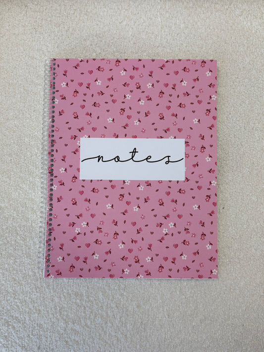 Cahier de notes | Minis fleurs roses et brunes