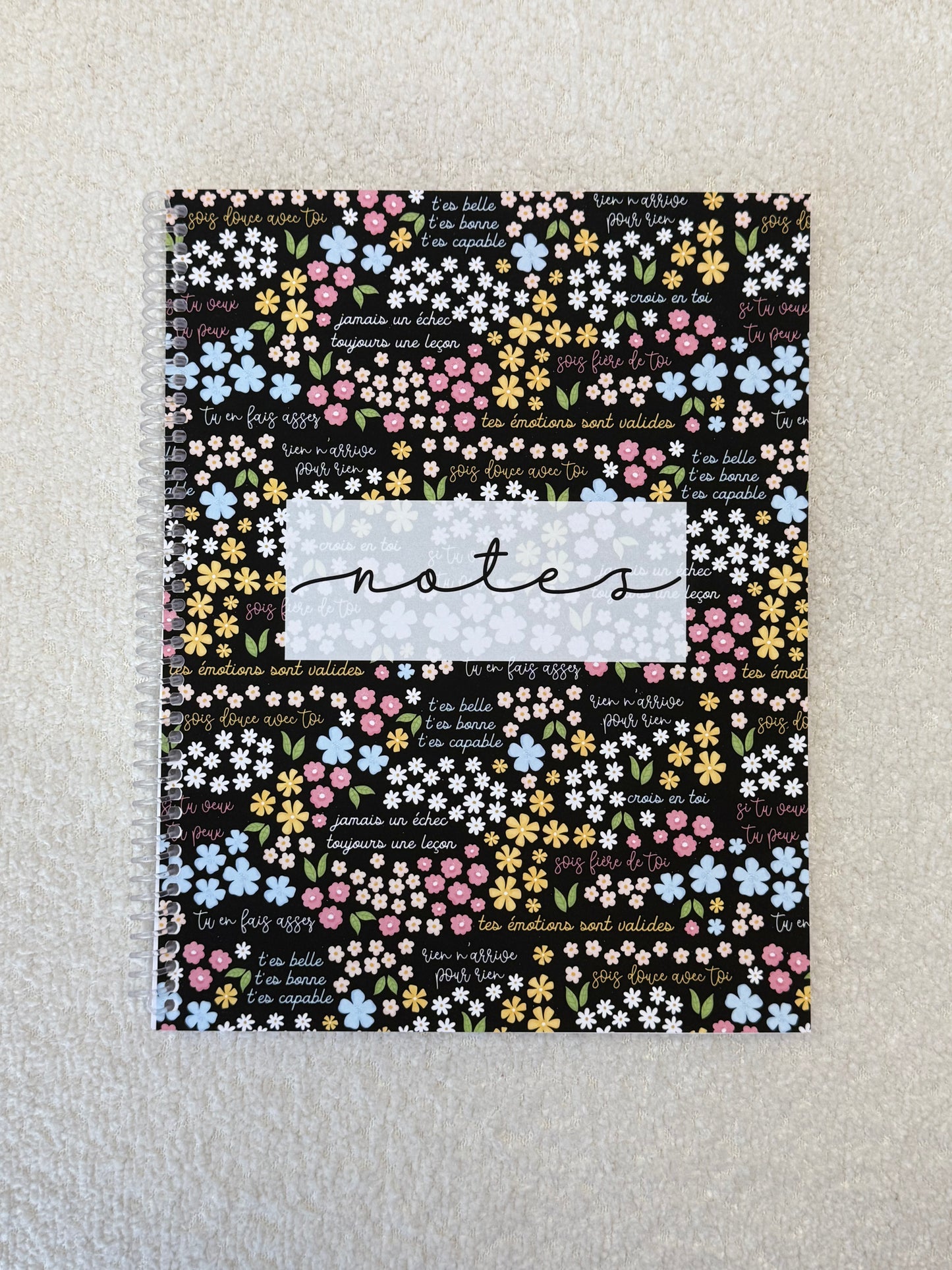 Cahier de notes | Affirmations positives florales