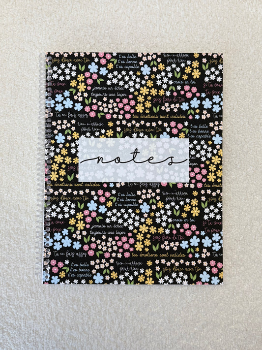 Cahier de notes | Affirmations positives florales