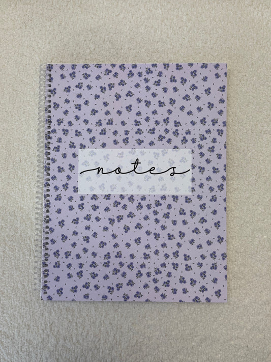 Cahier de notes | Bouquets de fleurs mauves
