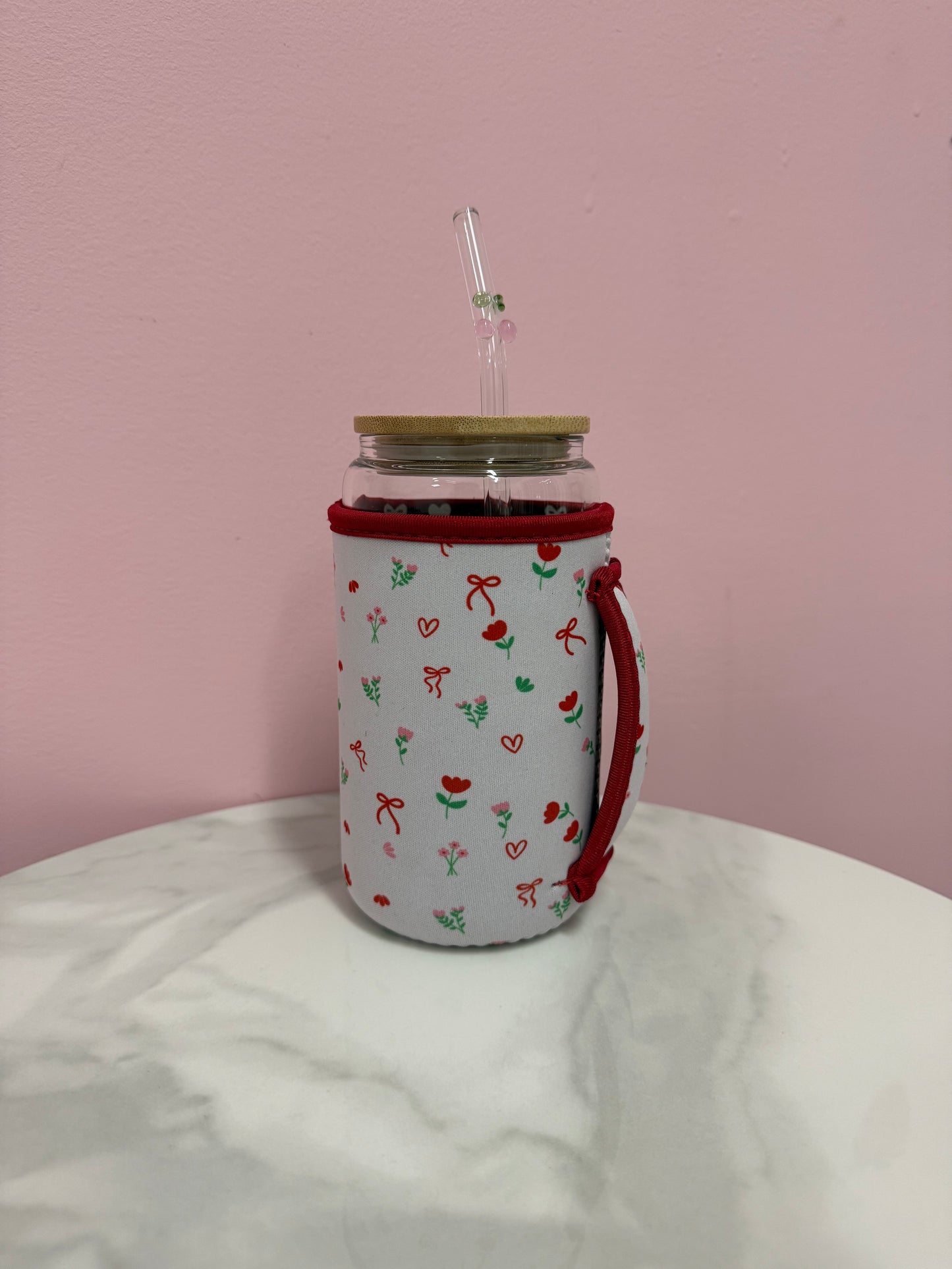 Manchon pour verre 16 oz | Boucles et fleurs
