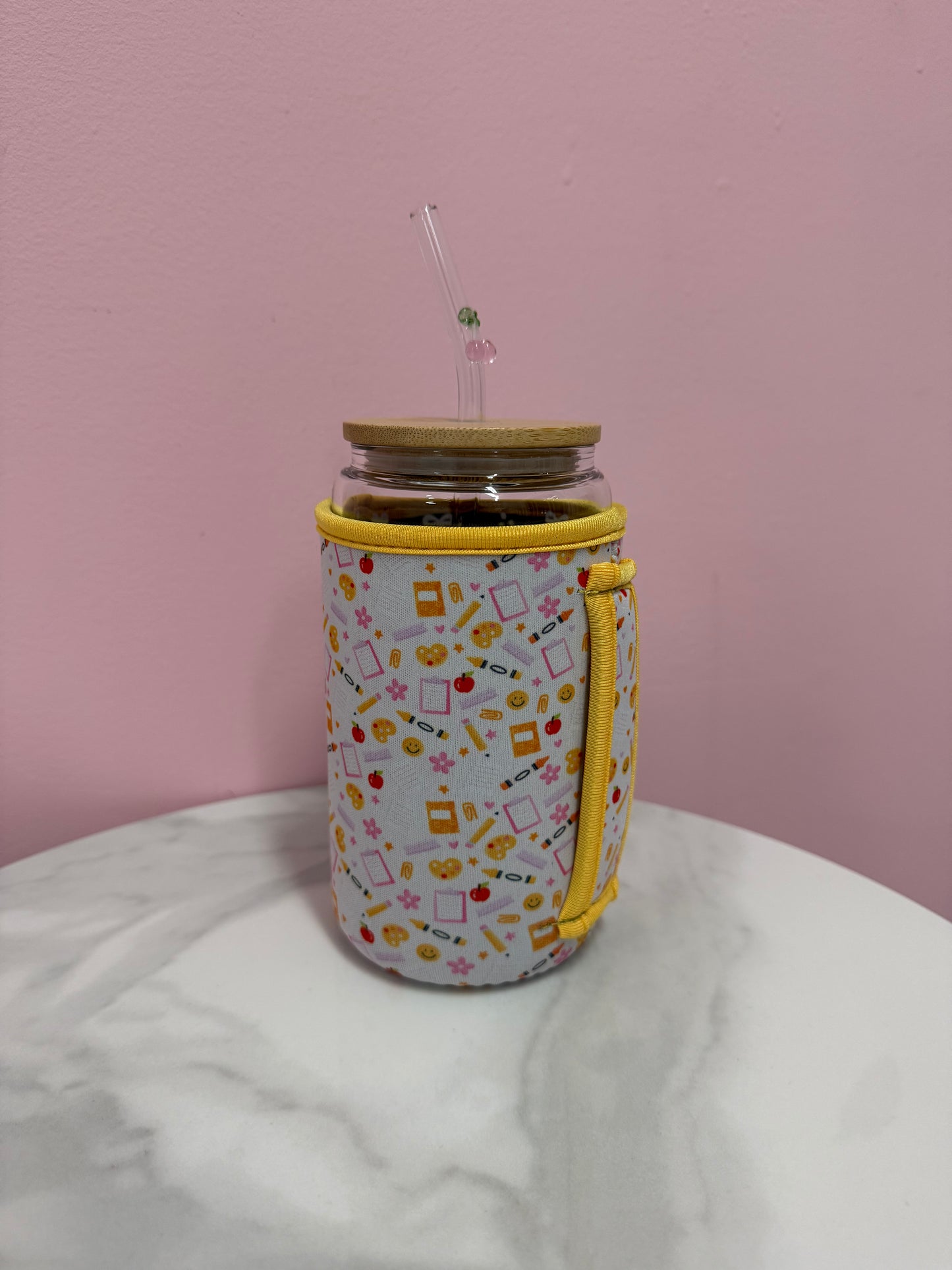 Manchon pour verre 16 oz | Écolier sourire