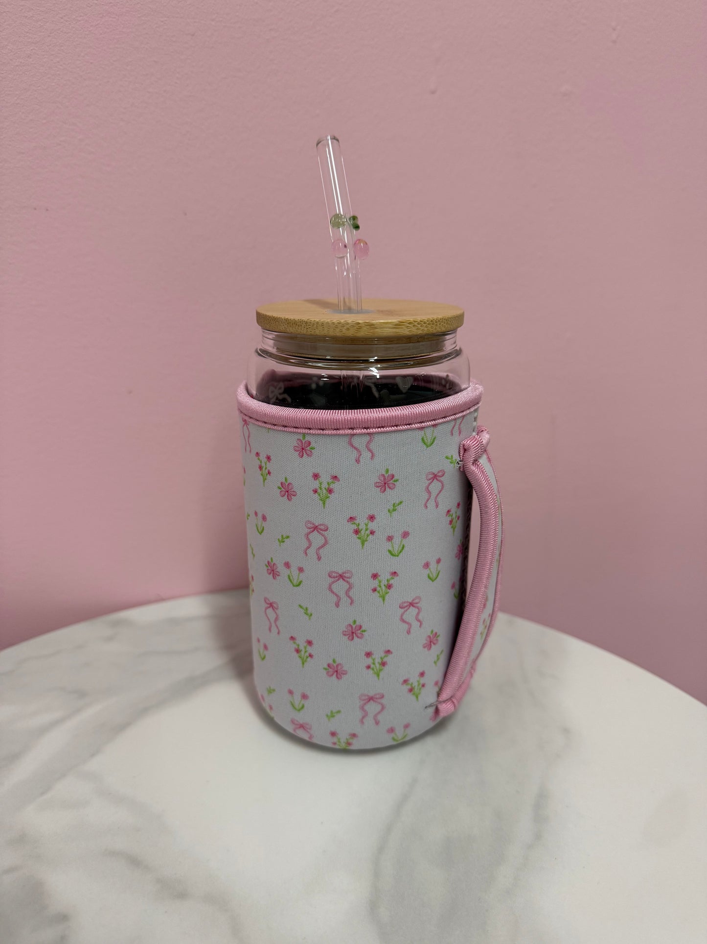 Manchon pour verre 16 oz | Bouquets de fleurs et boucles