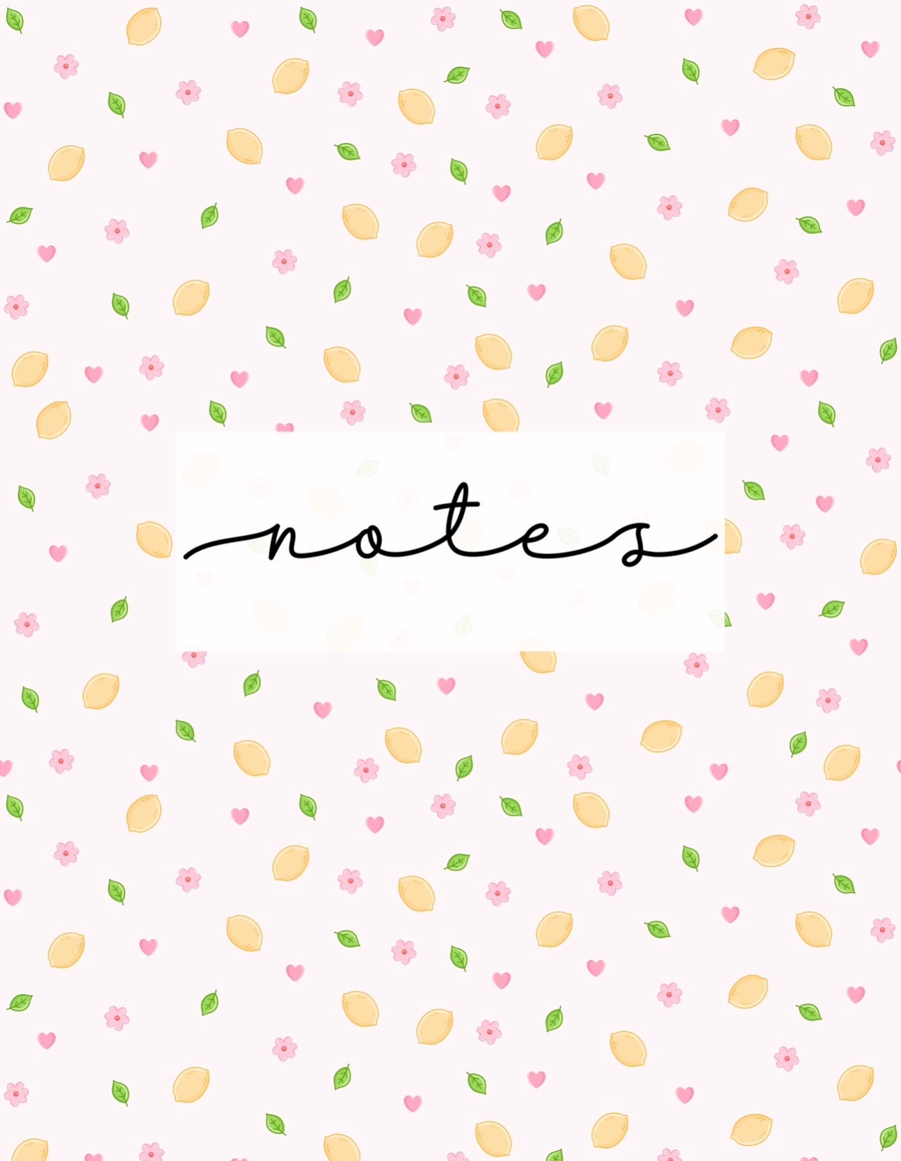 Cahier de notes | Citrons et fleurs roses