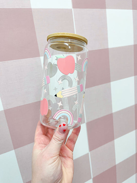 Verre 16 oz | Écolier pastel