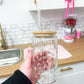 Verre 16 oz | Minis fleurs roses et feuilles