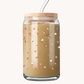 Verre 16 oz | Minis fleurs roses et brunes