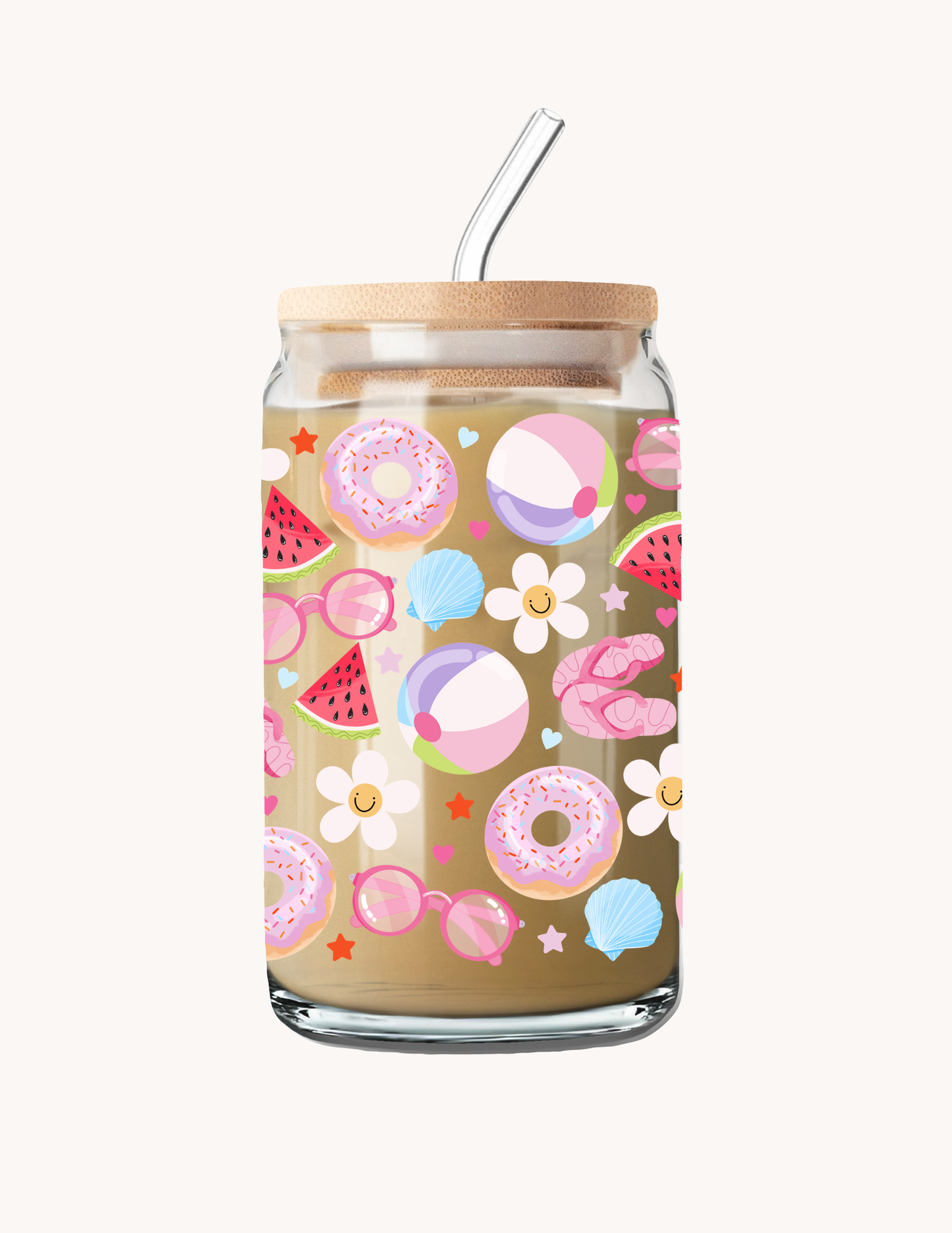 Verre 16 oz | Été | Ballons de plage